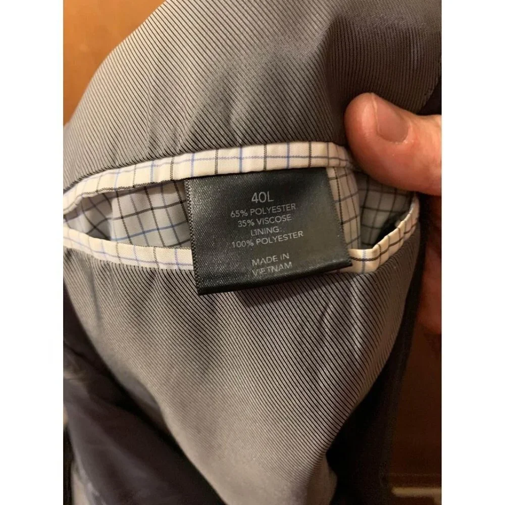 Saddlebred Suit Jacket Sports Coat Blazer Business Casual Office Size 40L Gray